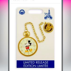 ⏱️RARE Disney Parks Mickey Pocket Watch Pin WDW 50th Anniversary Limited Release